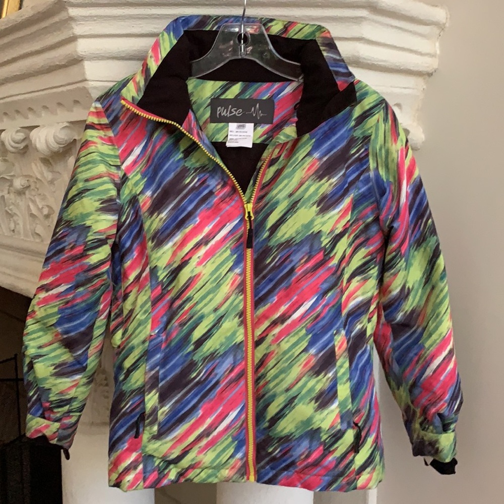 BY PULSE...COLD WEATHER VIBRANT COLORED JACKET WITH HOOD! MINT AWESOME PERFECT!